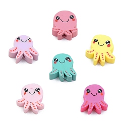 (52) Непрозрачная лаванда Бусины из полимерной глины , осьминог, разноцветные, 8~12x6~9x3~4 мм, отверстие : 1.6 мм