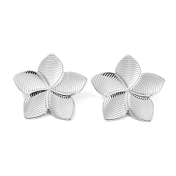 Нержавеющая Сталь Цвет Не тускнеют 304 серьги-гвоздики из нержавеющей стали, цветок, цвет нержавеющей стали, 37x39 мм