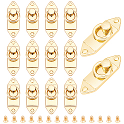 Light Gold 14 ensembles de fournitures de fabrication de sacs à main en alliage, avec des vis, or et de lumière, 4.4x1.4x1.1 cm, Trou: 2.5mm, Diamètre intérieur: 0.65 cm