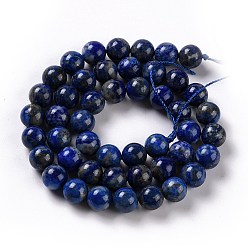 Lapis Lazuli Natural Lapis Lazuli Beads Strands, Grade A, Round, 8mm, Hole: 1mm, about 46~48pcs/strand, 16 inch