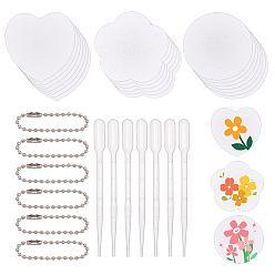 Mixed Shapes 24шт. 3 стили пенопласта для рукоделия, для diy craft, с 24шт. железных шариковых цепочек и 24шт. пластиковых капельниц, разнообразные, 58~60x58~60x0.3 мм