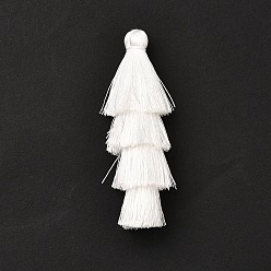 Белый Полиэстер кисточкой подвески, белые, 84~85x28~35 мм