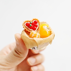 (52) Непрозрачная лаванда Мини-модель торта из смолы с бамбуковой корзиной, аксессуары для кукольного домика с микро-ландшафтом, притворяясь опорными украшениями, разноцветные, 17x36 мм, 3 шт / комплект