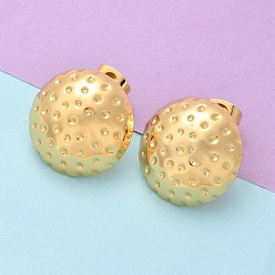 Настоящее золото 18K 304 из нержавеющей стали серьги, ионное покрытие (ip), канавка полукруглая, реальный 18 k позолоченный, 18.5 мм