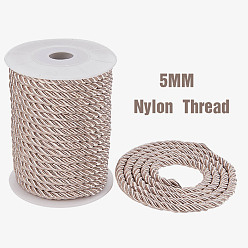 Tan Twisted Nylon Thread, Tan, 5mm, about 18~19yards/roll(16.4m~17.3m/roll)