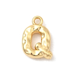 Letter Q Латунь прелести, без никеля , реальный 18 k позолоченный, Буква Q, 12x9x2.5 мм, отверстие : 1.4 мм