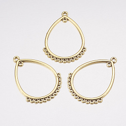 Античное Золото Коннекторы тибетского стиля, сплав, без свинца и без кадмия, слеза, античное золото , Размер : длиной около 47 мм , шириной 36 мм , отверстие : 1 мм, Около 300 шт / 1000 г