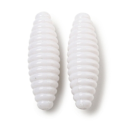 White Opaque Acrylic Beads, Rice, White, 32.5x10.5mm, Hole: 2.5mm, about 255pcs/500g