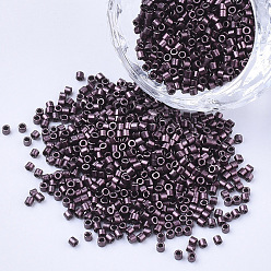 Rosy Brown Cylinder Seed Beads, Uniform Size, Metallic Colours, Rosy Brown, 1.5~2x1~2mm, Hole: 0.8mm, about 4000pcs/bag, about 50g/bag