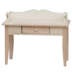 Цвет Древесины Мини-модель деревянного стола, аксессуары для кукольного домика с микро-ландшафтом, притворяясь опорными украшениями, деревесиные, 98x45x78 мм