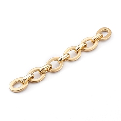 Gold Opaque Spray Painted Acrylic & CCB Plastic Linking Cable Chains, Quick Link Chains, Gold, 24.5x18.5x4mm and 19x12x4.5mm, about 39.37 inch(1m)/strand