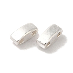 Посеребрённый Латунной шариковой, без свинца и без кадмия, прямоугольные, 925 серебро покрытием, 2x5x2 мм, отверстие : 0.8 мм