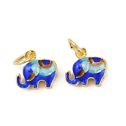 Синий Латунь эмаль прелести, без кадмия, без никеля и без свинца, с целью перехода в кольце, очарование слона, синие, 11x11x5 мм, отверстие : 4 мм