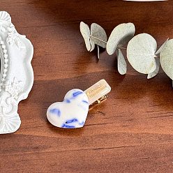 Розовато-лиловый Заколки из кожи аллигатора из ацетата целлюлозы, С золотыми результатами железа, сердце, розовато-лиловый, 39 мм