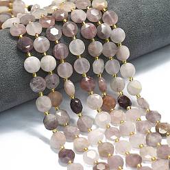 Другие Кварцы Природного кварца нитей бисера, граненый шестиугольный разрез, плоско-круглые, с бисером, 10~11x6 мм, отверстие : 1.1 мм, около 31~32 шт / нитка, 15.35''~15.55'' (39~39.5 см)