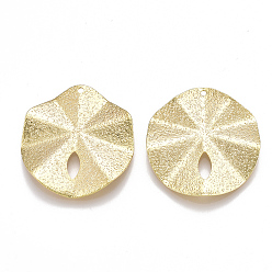 Real 18K Gold Plated Brass Textured Pendants, Crinkle, Polygon, Nickel Free, Real 18K Gold Plated, 30x28x2mm, Hole: 1.4mm