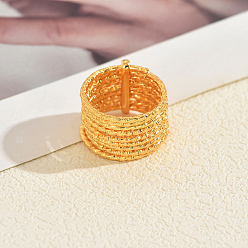 Золотой Многослойные линейные кольца из металла для женщин, золотые, 14 мм, внутренний диаметр: 17 мм