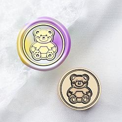 Медведь Сургучная печать латунная головка штампа, для сургучной печати, медведь, 15x15 мм, отверстие : 7 мм