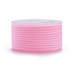 Pink Полиэстер плетеный шнур, розовые, 3 мм, около 12.02~13.12 ярдов (11~12 м) / рулон