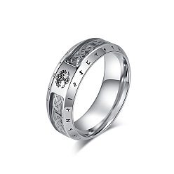 Нержавеющая Сталь Цвет Ретро викинг 304 перстни из нержавеющей стали, древо жизни, цвет нержавеющей стали, размер США 11 (20.6 мм)