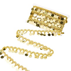 Золотистый Полиэфирные ленты с плоской круглой кисточкой, аксессуары для костюма, украшение занавеса, золотые, 1-1/2~1-5/8 дюйм (39~41 мм)