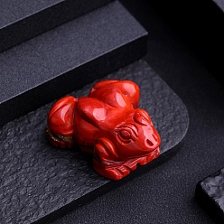 Красный Камень Украшения для выставки лягушек из натуральной красной яшмы, фигурка для украшения дома, фен-шуй энергетический камень подарок для домашнего офиса украшение рабочего стола, 35x30 мм