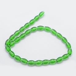 Лайм Прозрачные стеклянные бусины, граненые, барабан, желто-зеленые, 11.5x8 мм, отверстие : 1.2 мм, около 30 шт / нитка, 13.7 дюйм (35 см)