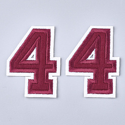Number Computerized Embroidery Cloth Iron On Patches, Costume Accessories, Appliques, Number, Num.4, 59x43.5x1.5mm