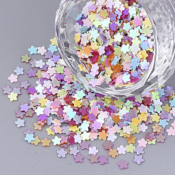 Mixed Color Ornament Accessories, PVC Plastic Paillette/Sequins Beads, No Hole/Undrilled Beads, Star, Mixed Color, 3x3x0.4mm, about 500pcs/bag