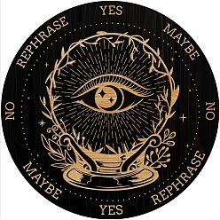 Eye Деревянная маятниковая доска, биолокация гадальная доска, для колдовства принадлежности для викканского алтаря, плоскийкруглыйкруглый, глаз, 150 мм