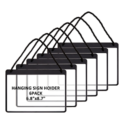 Blue Erasable PVC Hanging Price Tags with Rope, Rectangle, Blue, 17.5x22.2x0.2cm