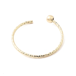 Настоящее золото 14K Настройки латунных манжетных колец, за половину пробурено бисера, реальный 14 k позолоченный, 1 мм, размер США 7 1/4 (17.5 мм)