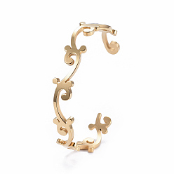 Золотой 304 из нержавеющей стали манжеты браслеты, филиал, золотые, 2-3/8 дюйм x 1-7/8 дюйм (6x4.7 см)