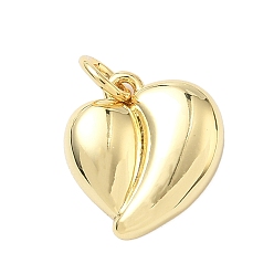 Настоящее золото 18K Латунные подвески, сердце прелести, без кадмия и без свинца, стойки покрытие, долговечный, с целью перехода в кольце, реальный 18 k позолоченный, 13.5x13x3 мм, отверстие : 3.3 мм