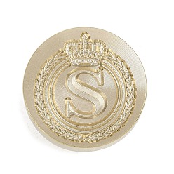 Letter S Золотистый тон корона начальная восковая печать латунные штампы головки, для сургучной печати, Письмо с, 25x14.5 мм, отверстие : 7 мм