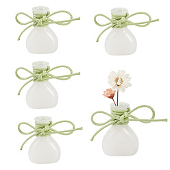 Зелено-Желтый 5 шт. миниатюрные стеклянные вазы-бутылки с полиэфирным шнуром, аксессуары для кукольного домика в микроландшафтном саду, декорации реквизита для фотосъемки, зеленый желтый, 30x20 мм