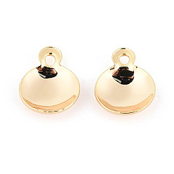 Настоящее золото 18K Сеттинги для кулона (кабошонов), латунь , без никеля , полукруглый, реальный 18 k позолоченный, лоток : 6 мм, 8x6 мм, отверстие : 1.5 мм