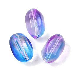 Medium Orchid Baking Paint Glass Beads, Oval, Medium Orchid, 20x11.5x13mm, Hole: 1.4mm
