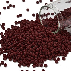 (46F) Opaque Frost Oxblood Тохо 8/0 круглые бусины, японский бисер, (46 f) непрозрачная морозная бычья кровь, 3 мм, отверстие : 1 мм, Около 1110 шт / 50 г