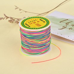 Colorful Braided Nylon Thread, Chinese Knotting Cord Beading Cord for Beading Jewelry Making, Colorful, 0.8mm, about 100yards/roll