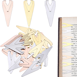 Mixed Color 30Pcs 3 Colors Stainless Steel Bookmarks Page Clip, Mini Index Clamp Label Clip, Stationery Gifts, Mixed Color, 24.5~25x10x0.8mm, 10pcs/color