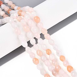 Розовый Авантюрин Натуральный розовый авантюрин бисер нитей, баррель, граненые, 5.5~6.5x5~5.5 мм, отверстие : 1~1.2 мм, около 57~61 шт / нитка, 13.98~14.17'' (35.5~36 см)