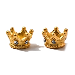Матовый Золотой Цвет Сплавочные европейские бусины, корона, матовый золотой цвет, 7x11.5 мм, отверстие : 5.4 мм