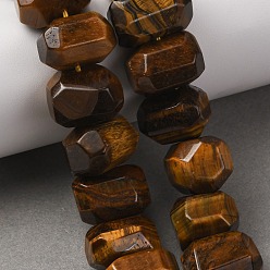 Тигровый глаз Нити из бусин тигрового глаза Natura, самородки, граненые, 12~16x16~18x13~16 мм, отверстие : 1.2 мм, около 13 шт / нитка, 6.77'' (17.2 см)