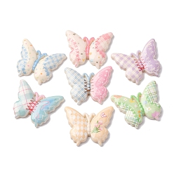 (52) Непрозрачная лаванда Пластиковые кабошоны, бабочка, разноцветные, 30x37x5 мм