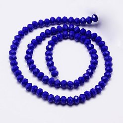 Mixed Color Imitation Jade Glass Bead Strands, Faceted, Rondelle, Mixed Color, 4x3mm, Hole: 1mm, about 138pcs/strand, 16.5 inch