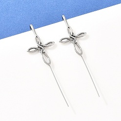 Античное Серебро Узел викингов 316 серьги-крючки из нержавеющей стали, серьги-манжеты, античное серебро, 71.5x21 мм