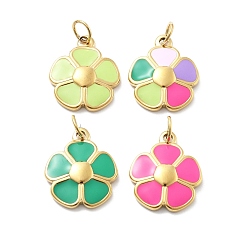 (52) Непрозрачная лаванда 304 нержавеющей стальной эмали подвески, с целью перехода в кольце, , ионное покрытие (ip), реальный 14 k позолоченный, разноцветные, 19x16x3 мм, отверстие : 4 мм