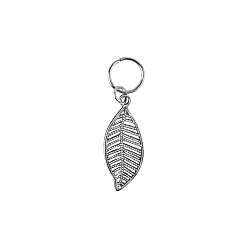 Leaf Alloy Dreadlocks Beads, Braiding Hair Pendants Decoration Clips, Leaf Pattern, 40x11mm