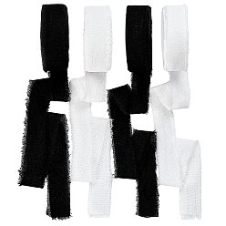 (52) Непрозрачная лаванда 4 рулоны 2 цветная хлопковая и льняная лента, для пошива аксессуаров, разноцветные, 3/4 дюйм (20 мм), около 9.84 ярдов (9 м) / комплект